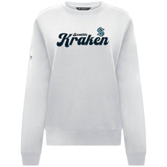 Seattle Kraken Levelwear Women's Yvette Big Script Tri-Blend Sweatshirt - White | US 203809130