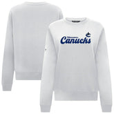 Vancouver Canucks Levelwear Women's Yvette Big Script Tri-Blend Sweatshirt - White | US 203809136