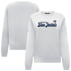 Columbus Blue Jackets Levelwear Women's Yvette Big Script Tri-Blend Sweatshirt - White | US 203809142