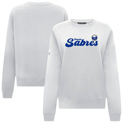 Buffalo Sabres Levelwear Women's Yvette Big Script Tri-Blend Sweatshirt - White | US 203809146