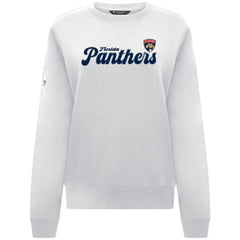 Florida Panthers Levelwear Women's Yvette Big Script Tri-Blend Sweatshirt - White | US 203809149