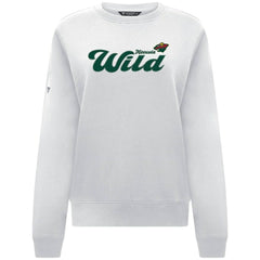 Minnesota Wild Levelwear Women's Yvette Big Script Tri-Blend Sweatshirt - White | US 203809151