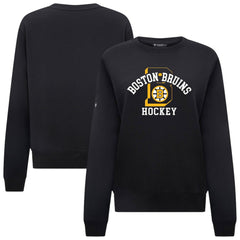 Boston Bruins Levelwear Women's Yvette Limelight Big Letter Sweatshirt - Black | US 203809172