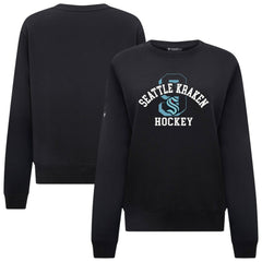 Seattle Kraken Levelwear Women's Yvette Limelight Big Letter Sweatshirt - Black | US 203809175