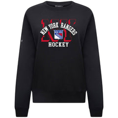 New York Rangers Levelwear Women's Yvette Limelight Big Letter Sweatshirt - Black | US 203809179