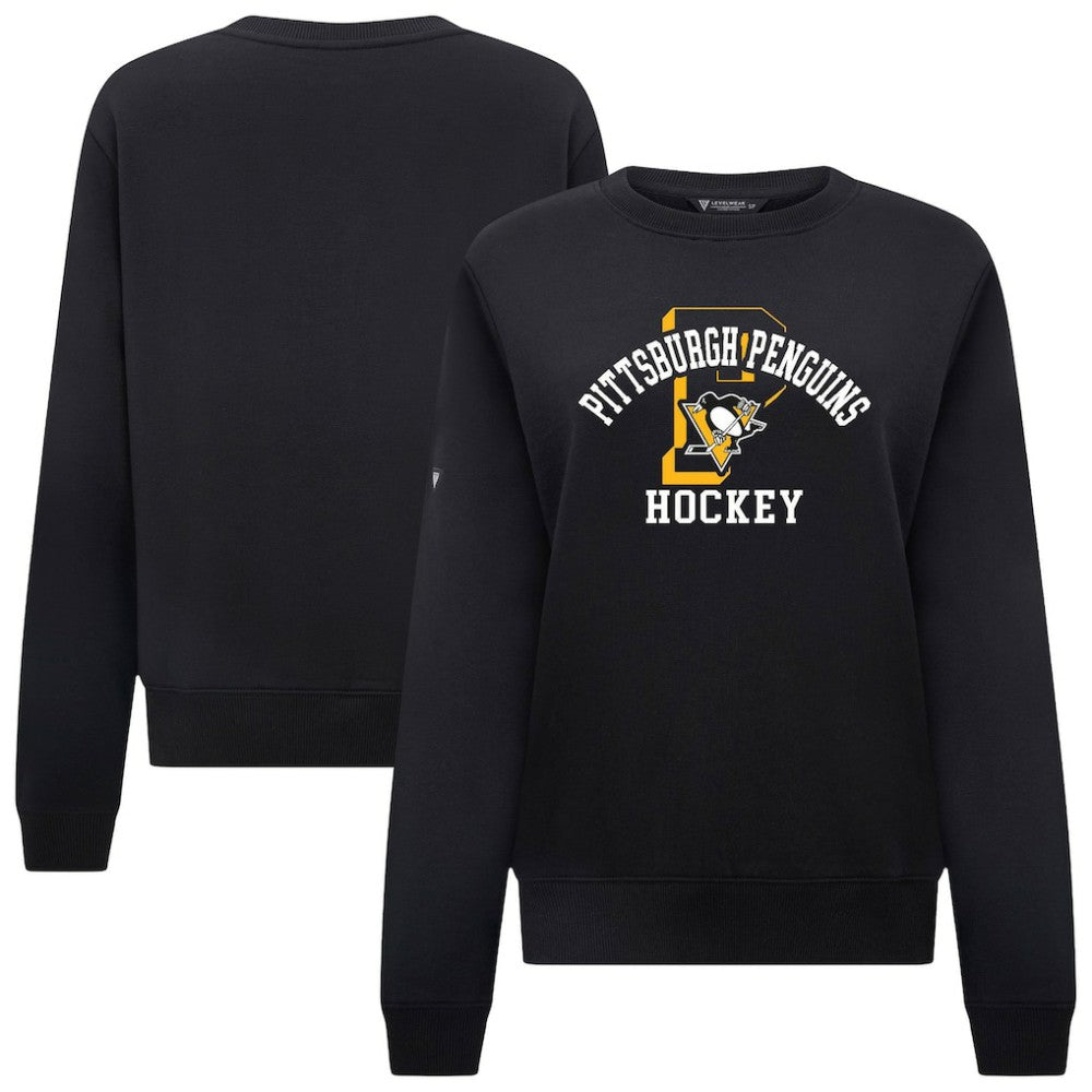 Pittsburgh Penguins Levelwear Women's Yvette Limelight Big Letter Sweatshirt - Black | US 203809183