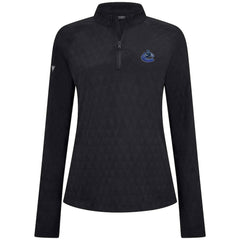 Vancouver Canucks Levelwear Women's Spike Raglan Quarter-Zip Top - Black | US 203809197