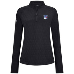 New York Rangers Levelwear Women's Spike Raglan Quarter-Zip Top - Black | US 203809203