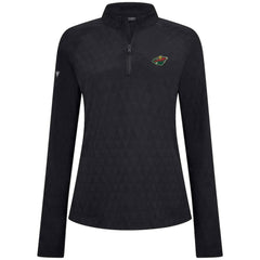 Minnesota Wild Levelwear Women's Spike Raglan Quarter-Zip Top - Black | US 203809212