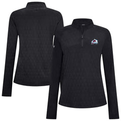 Colorado Avalanche Levelwear Women's Spike Raglan Quarter-Zip Top - Black | US 203809220