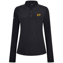 Chicago Blackhawks Levelwear Women's Spike Raglan Quarter-Zip Top - Black | US 203809221