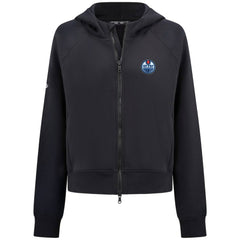 Edmonton Oilers Levelwear Women's Judd Raglan Full-Zip Hoodie - Black | US 203809252
