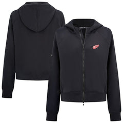 Detroit Red Wings Levelwear Women's Judd Raglan Full-Zip Hoodie - Black | US 203809253