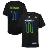 Jaxon Smith-Njigba Seattle Seahawks Youth Super Bowl LX Patch Carbon Fashion Game Jersey - Black Jerseys