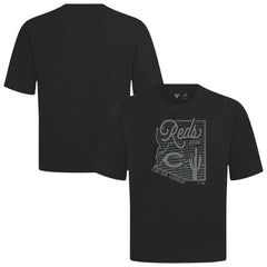 Cincinnati Reds Levelwear Sunrise Luxe Signature Knit T-Shirt - Black T-shirts