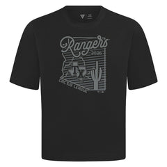 Texas Rangers Levelwear Sunrise Luxe Signature Knit T-Shirt - Black T-shirts