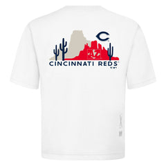 Cincinnati Reds Levelwear Panoramic Luxe Signature Knit T-Shirt - White T-shirts