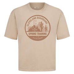 Cleveland Guardians Levelwear Spring Training Badge Luxe Signature Knit T-Shirt - Khaki T-shirts