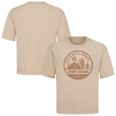 Chicago Cubs Levelwear Spring Training Badge Luxe Signature Knit T-Shirt - Khaki T-shirts