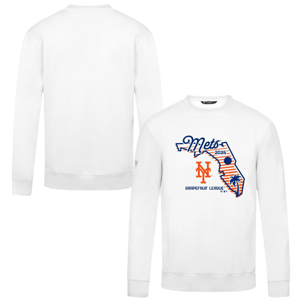 New York Mets Levelwear Zane Sunrise Sweatshirt - White Sweatshirts
