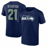 Devon Witherspoon Seattle Seahawks Icon Name & Number T-Shirt - College Navy T-shirts