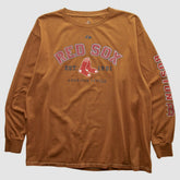 Boston Red Sox Majestic 2000s Long Sleeve T-shirt - Brown - Vintage T-shirts