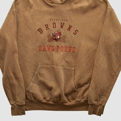 Cleveland Browns Lee Apparel 90s Hooded Pullover Sweatshirt - Tan Pullover