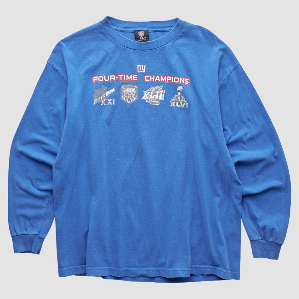 New York Giants NFL 2010s Long Sleeve T-shirt - Blue T-shirts