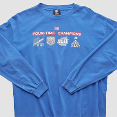 New York Giants NFL 2010s Long Sleeve T-shirt - Blue T-shirts