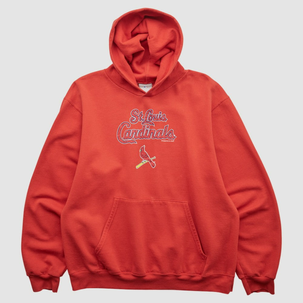 St. Louis Cardinals Genuine Merchandise 2000s Hooded Pullover Sweatshirt - Red - Vintage Pullover