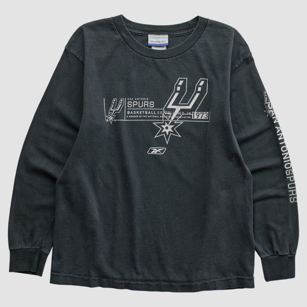 San Antonio Spurs Reebok 2000s Long Sleeve T-shirt Black Vintage - Vintage