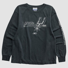 San Antonio Spurs Reebok 2000s Long Sleeve T-shirt Black Vintage - Vintage