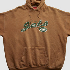 New York Jets NFL 2000s Hooded Pullover Sweatshirt - Brown Pullover