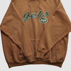 New York Jets NFL 2000s Hooded Pullover Sweatshirt - Brown Pullover