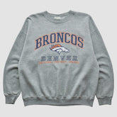 Denver Broncos Lee Sport 90s Pullover Sweatshirt - Heather Gray Pullover