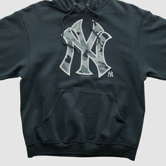 New York Yankees Genuine Merchandise 2010s Hooded Pullover Sweatshirt - Black - XVintage Pullover