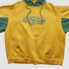 Green Bay Packers Reebok 2000s Hooded Pullover Sweatshirt - Yellow Pullover
