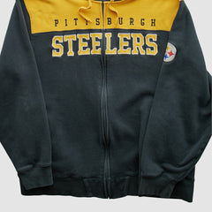 Pittsburgh Steelers NFL 2010s Hooded Full Zip Sweatshirt - Black Sweatshirts