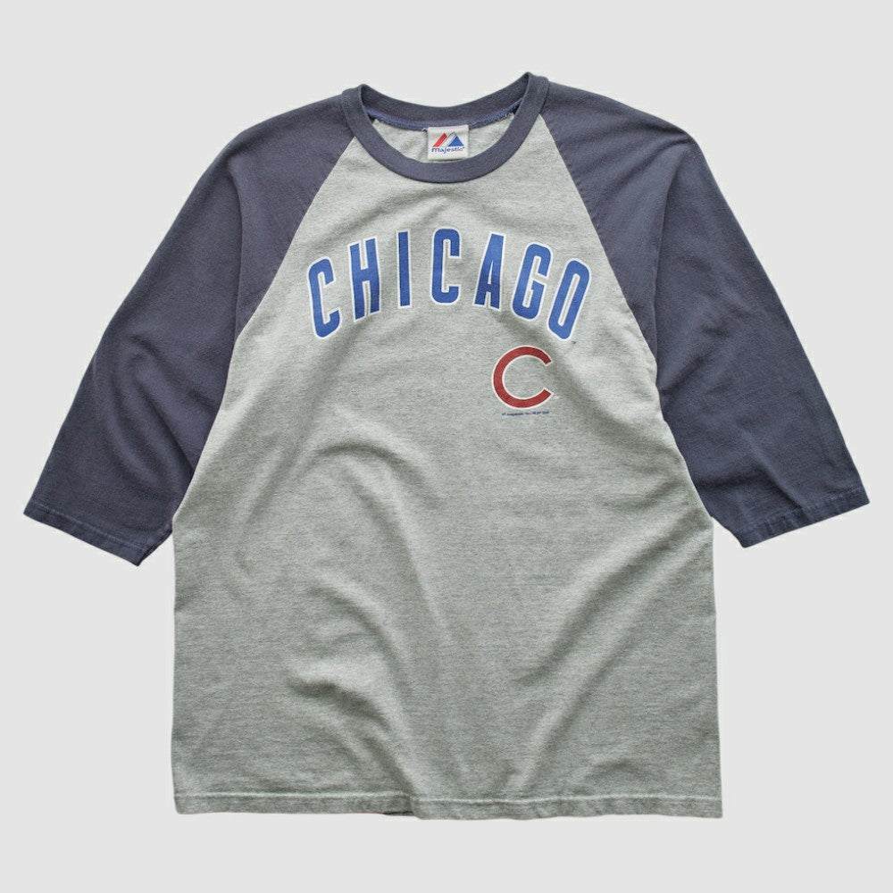 Chicago Cubs Majestic 2000s T-shirt - Heather Gray - Vintage T-shirts