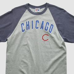 Chicago Cubs Majestic 2000s T-shirt - Heather Gray - Vintage T-shirts