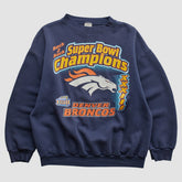 Denver Broncos Logo 7 1999 Pullover Sweatshirt - Navy Pullover