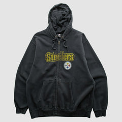 Pittsburgh Steelers NFL 2010s Hooded Full Zip Sweatshirt - Black Sweatshirts