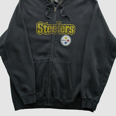 Pittsburgh Steelers NFL 2010s Hooded Full Zip Sweatshirt - Black Sweatshirts