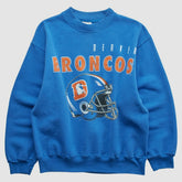Denver Broncos Hanes 90s Pullover Sweatshirt - Blue Pullover