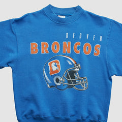 Denver Broncos Hanes 90s Pullover Sweatshirt - Blue Pullover