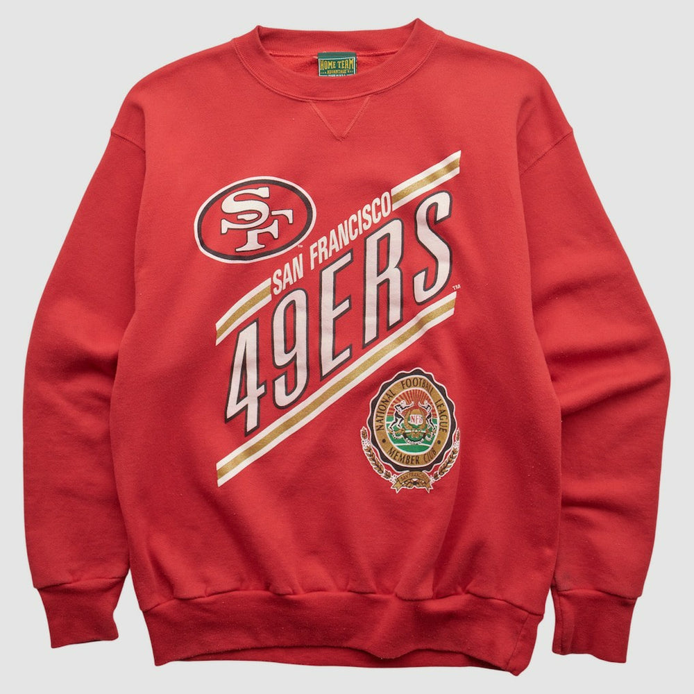 San Francisco 49ers Home Team Advantage 90s Pullover Sweatshirt - Red Pullover