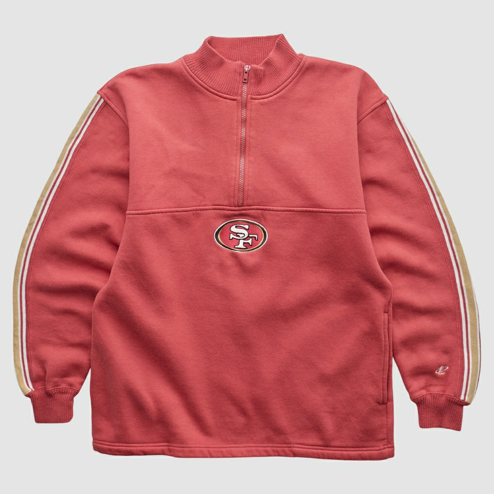 San Francisco 49ers NFL 2000s 1/4 Zip Sweatshirt - Red Sweatshirts