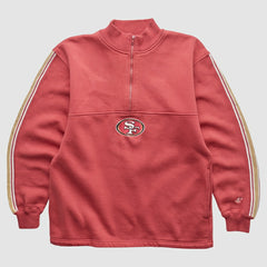 San Francisco 49ers NFL 2000s 1/4 Zip Sweatshirt - Red Sweatshirts