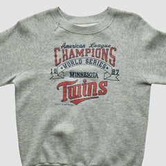 Minnesota Twins 1987 Pullover Sweatshirt - Heather Gray - XVintage Pullover