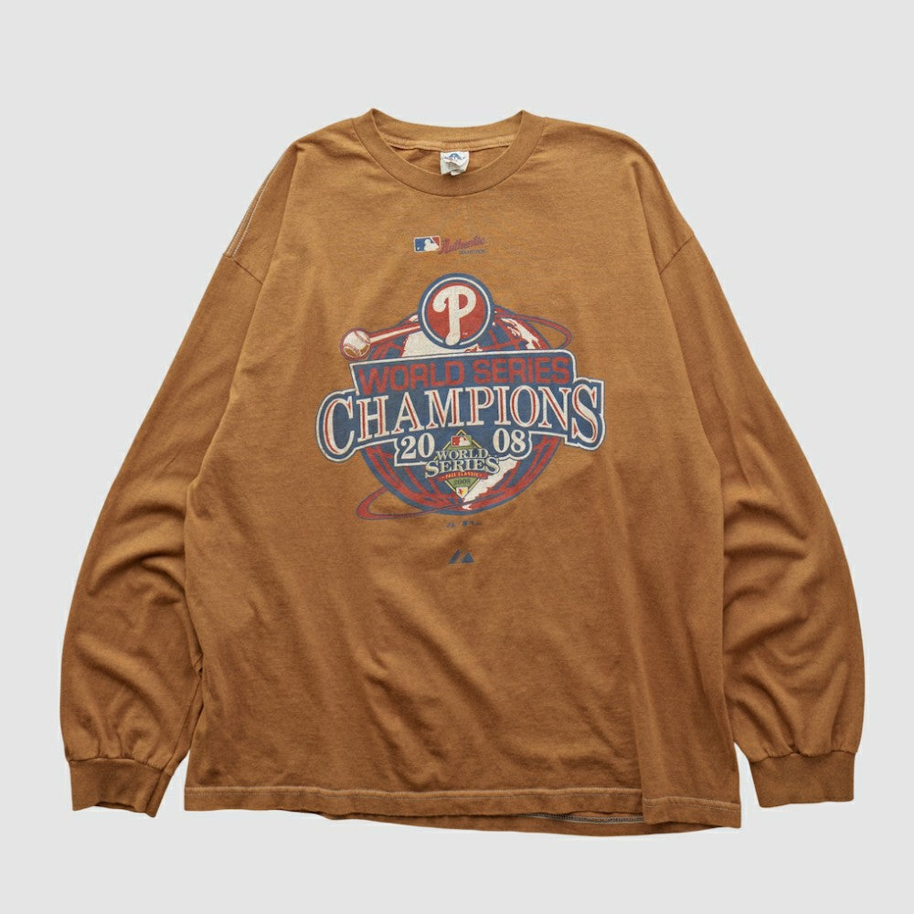 Philadelphia Phillies Alstyle 2008 Long Sleeve T-shirt - Tan - 2XVintage T-shirts